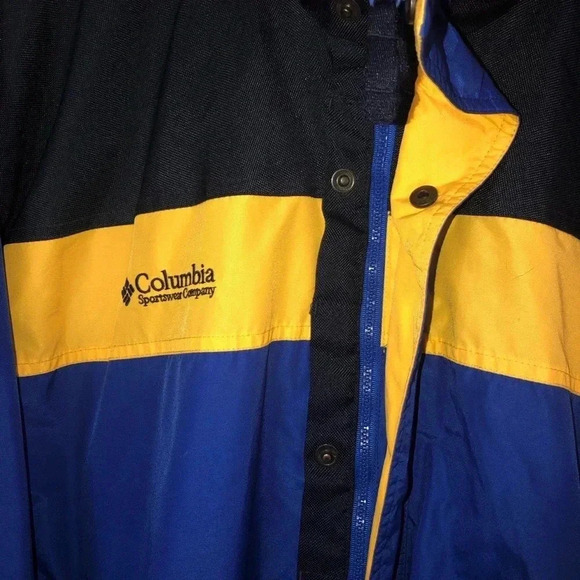Columbia Men’s Bugaboo Raincoat Windbreaker Jacket Blue/Yellow Size Large - Picture 3 of 10